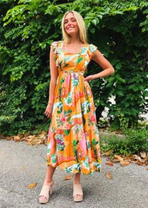Angie Waterfall Midi Dress