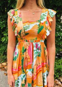 Angie Waterfall Midi Dress