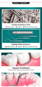 HEGRUS Too-thpick Stai-nless Ste-el Too-thpick Or-al Cleaning To-oth 3