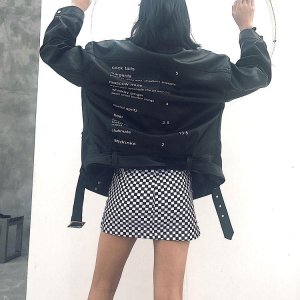 IELGY Korean black and white lattice A skirt bag hip skirt female 3