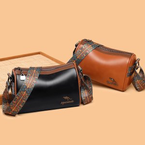 ELEGANT MART Fashionable and casual temperament oil wax leather high-quality women's daily versatile one shoulder crossbody bag 3