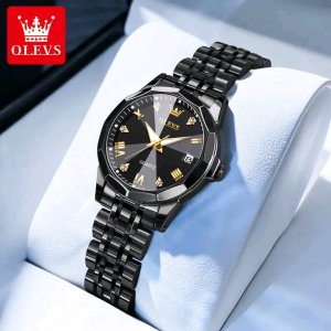 Olevs 9931 new luxury fashion stainless steel imported waterproof quartz movement wrist-watch for women 3