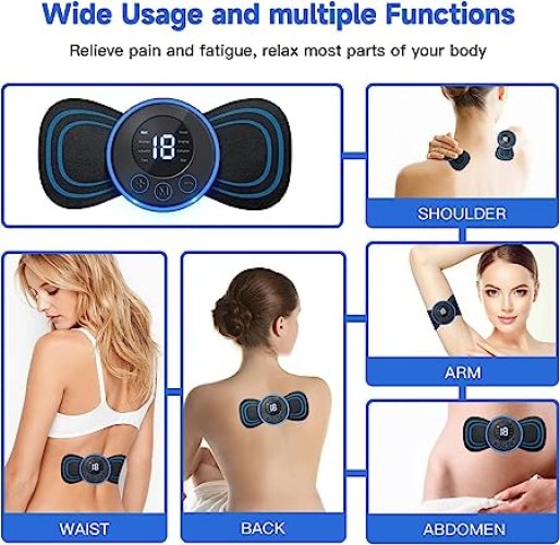 Portable Mini Electric Neck Massager Massage Sticker Cervical Massage Stimulator Pain Relief Back Meridian Massager