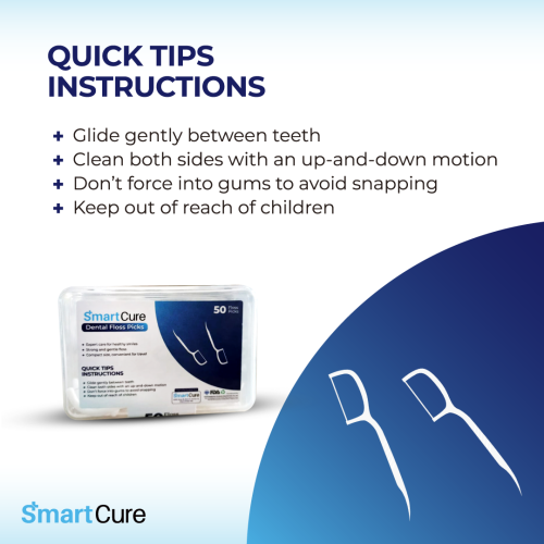 Smart Cure Dental Floss Toothpick Interdental Cleaner Toothpick Flosser -50 pcs