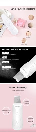 LouisWill Ultrasonic Skin Scrubber Skin Care Machine Skin Massager Facial Pore Cleanser Peeling Shovel Lift Machine Vibration Removal Blackhead Cleansing Deep Face Cleaning Machine for Skin Care