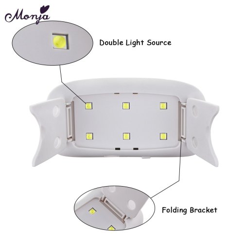 Monja 6W Nail Art Dryer LED UV Lamp Portable Micro Nail Art UV Varnish Curing Machine For Home Use USB Charging Manicure Tool