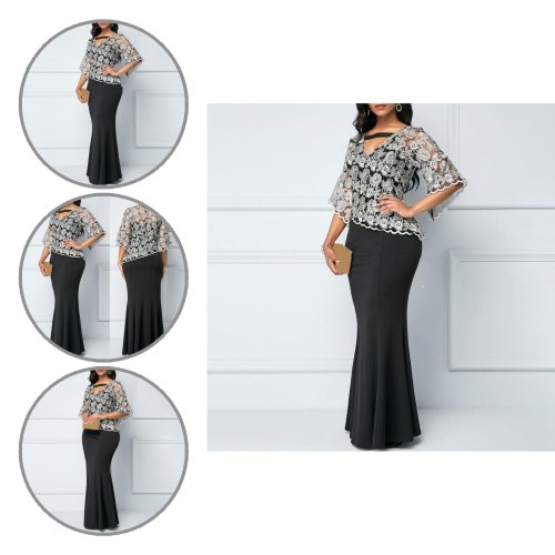 Dress V Neck Ruffles Hip Wrap Dress