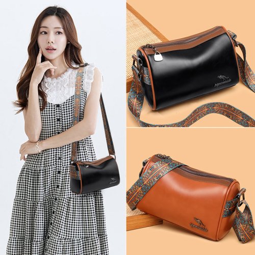 ELEGANT MART Fashionable and casual temperament oil wax leather high-quality women's daily versatile one shoulder crossbody bag