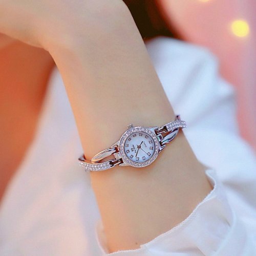 BS Steel Belt Full Diamond Exquisite Ladies Watch Waterproof Watch For Women