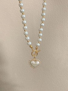 Elegant Pearl Necklace For Women Heart Pendant Necklaces Luxury Imitation Pearls Chain Necklaces Korean Jewelry Girls Gifts 4