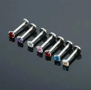3Pcs 16G Stainless Steel Labret Piercing Jewelry Crystal CZ Monroe Nose Lip Studs Helix Tragus Conch Cartilage Earrings 6/8/10mm