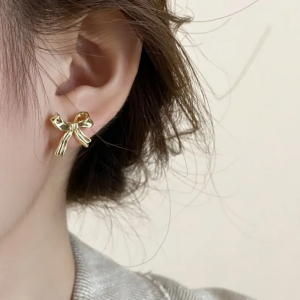 1pair/set Exquisite Elegant Bowknot Earring for Women Fashion Bow Earrings Simple Color Ear Stud Jewelry
