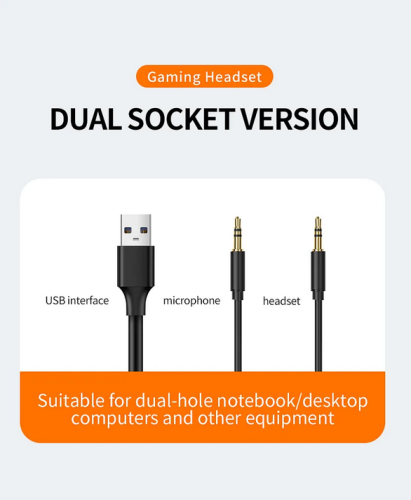 Professional Wired Gaming Headsets 3.5mm Over-Ear Bass Stereo Gaming Headphones With Microphone RGB