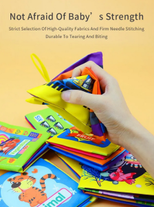 Soft Book .Nontoxic Fabric Baby Cloth Books Early Education Toys Activity Crinkle Cloth Book for Toddler. Pack of 6 5