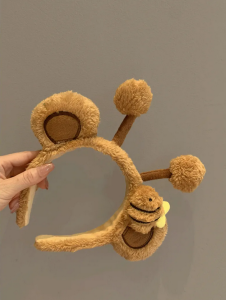 Cute Bee Hair Band Animal Creative Plush Cartoon Headwear Super Cute Wash Hair Card Funny Photo Show Headband 3
