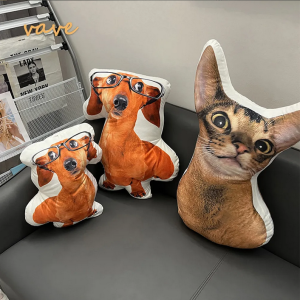 Photo Custom Shape Pillow Case DIY Pet Cushion Toys Dolls Stuffed Animal Dog Cat Picture Pillow Customization Sofa Car Cushion 4