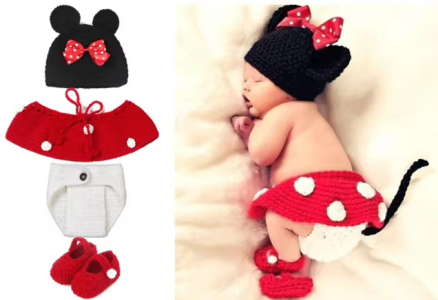 Baby animal costumes mouse Baby Newborn milestone Photo Props infant Hat Photography Birth celebration 5