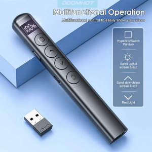 Doomhot Wireless Presenter Wireless Presenter Remote Control USB Laser Pointer Presentation Remote Turning Pen Laser Pointer Pen USB RF Presenter 3