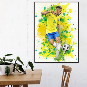 Watercolor Soccer Star Wall Art Poster World Famous Idol Home Decor Canvas Painting Mural Collection Pictures Print Artwork Gift 5
