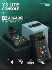 DATA FROG Y3 Arcade 4K Video Game Console with Game Arcade Keyboard Built-in 20000 Games Stick For PS1/FC/GBA Retro TV Dendy