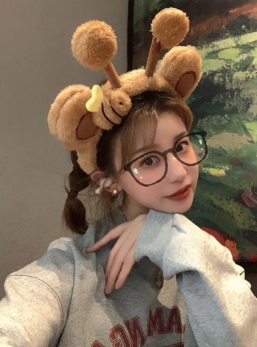 Cute Bee Hair Band Animal Creative Plush Cartoon Headwear Super Cute Wash Hair Card Funny Photo Show Headband