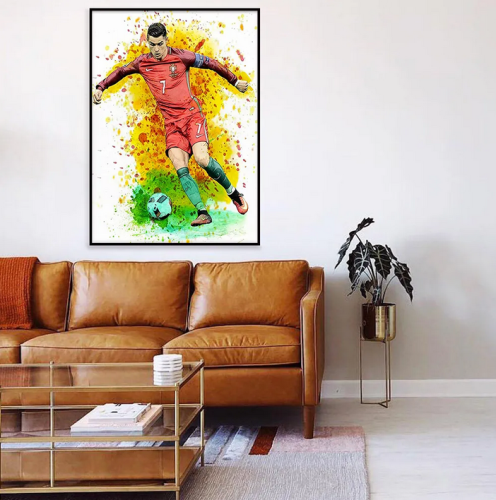 Watercolor Soccer Star Wall Art Poster World Famous Idol Home Decor Canvas Painting Mural Collection Pictures Print Artwork Gift