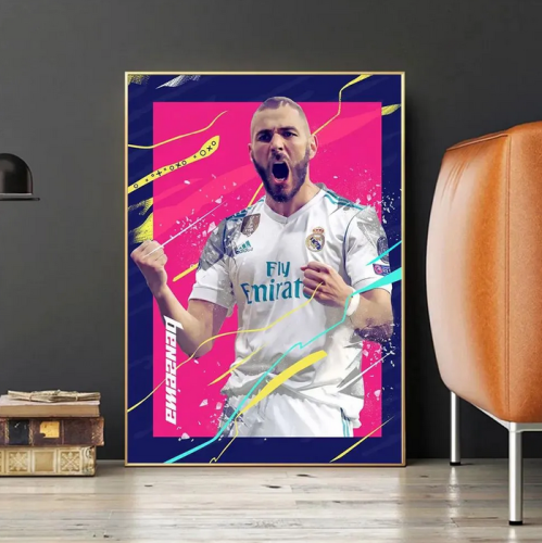 Watercolor Soccer Star Wall Art Poster World Renowned Idol Home Decor High Quality Canvas Painting Mural Collection Unique Pictu