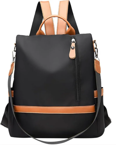 Modern Fashion Women Nylon Zipper Backpack Multi-pocket Large Capacity School Bag