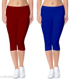  Myra Stylish Versatile Cotton Lycra Solid Women's Capris Combo Vol 3 4