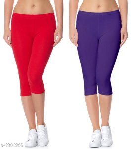  Myra Stylish Versatile Cotton Lycra Solid Women's Capris Combo Vol 3 8