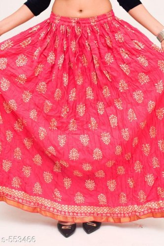 Ladies Rayon Jaipuri Printed Long Skirts Vol 1