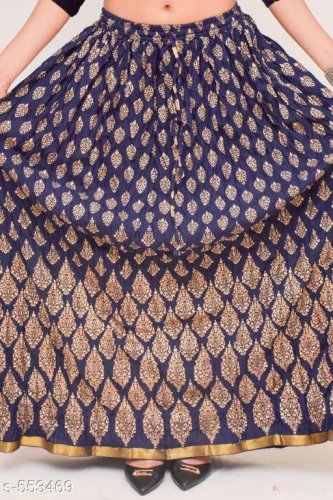 Ladies Rayon Jaipuri Printed Long Skirts Vol 1