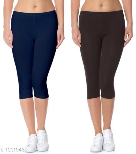  Myra Stylish Versatile Cotton Lycra Solid Women's Capris Combo Vol 3