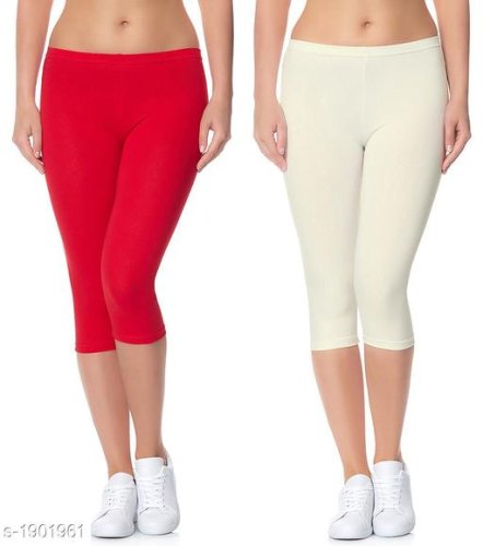  Myra Stylish Versatile Cotton Lycra Solid Women's Capris Combo Vol 3