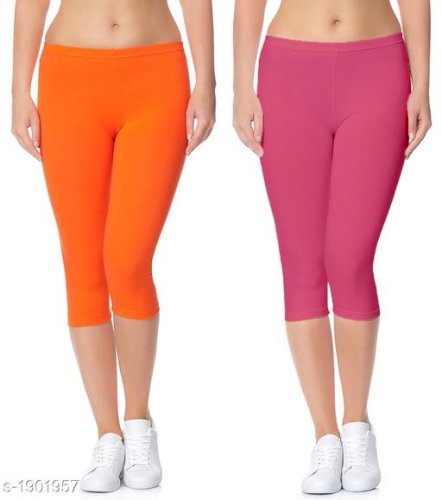  Myra Stylish Versatile Cotton Lycra Solid Women's Capris Combo Vol 3