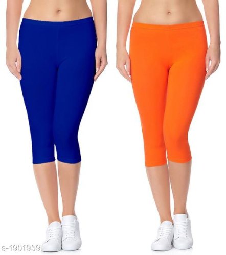  Myra Stylish Versatile Cotton Lycra Solid Women's Capris Combo Vol 3