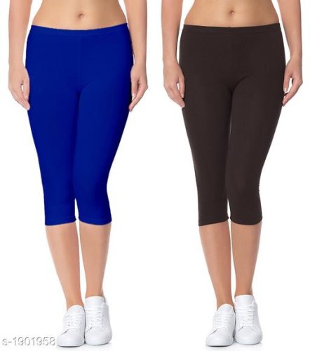  Myra Stylish Versatile Cotton Lycra Solid Women's Capris Combo Vol 3