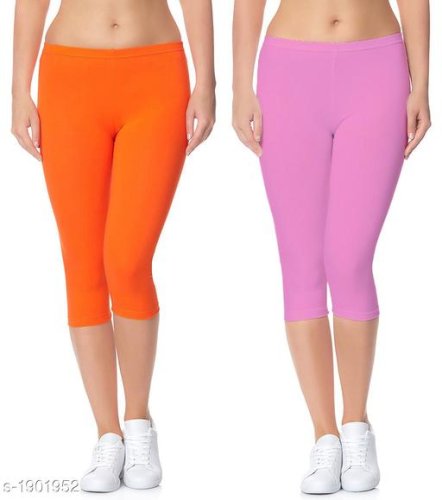  Myra Stylish Versatile Cotton Lycra Solid Women's Capris Combo Vol 3