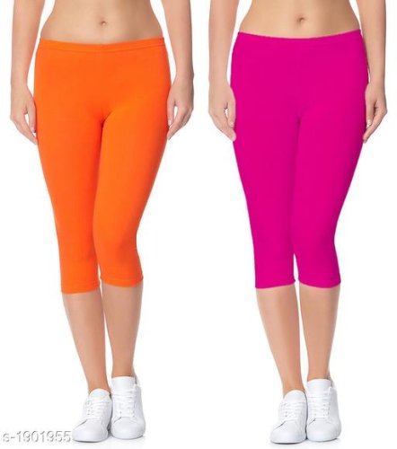  Myra Stylish Versatile Cotton Lycra Solid Women's Capris Combo Vol 3