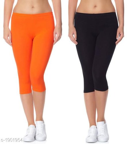  Myra Stylish Versatile Cotton Lycra Solid Women's Capris Combo Vol 3