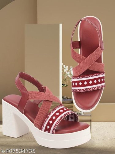  Syntethic Leather Heel Sandals